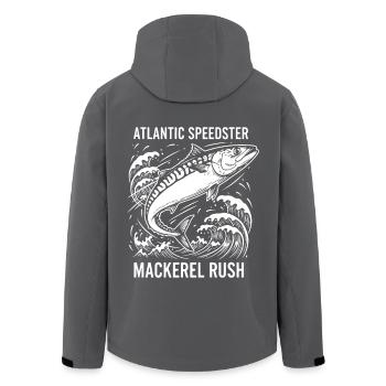 Seefischen, Makrelen, Makrelenrausch, Rausch - Recycelte Männer Softshell-Jacke von Stanley/Stella - Schwarz - Hinten - AI Model Male 185 light (185cm)