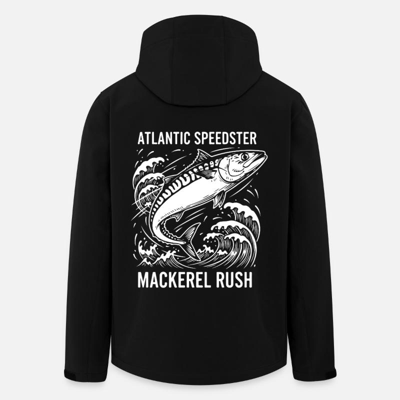 Pêche Mer Maquereau Mackerel Rush - Veste softshell homme en polyester recyclé Stanley/Stella - noir