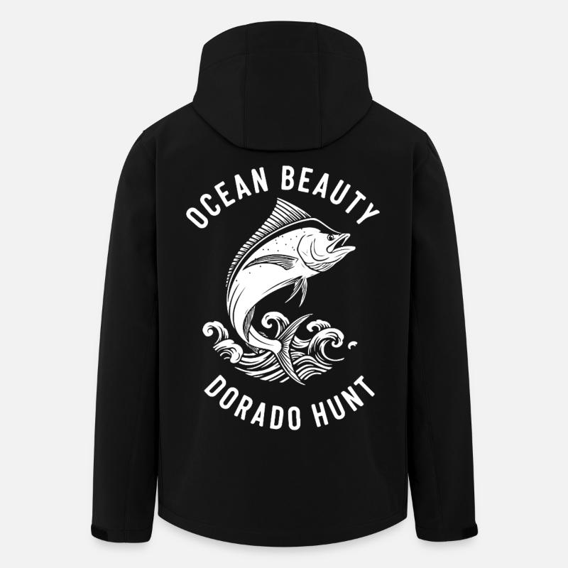 Pêche Mer Dorado - Veste softshell homme en polyester recyclé Stanley/Stella - noir