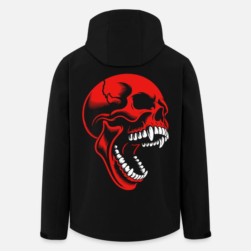 Roter Totenkopf - Recycelte Männer Softshell-Jacke von Stanley/Stella - Schwarz