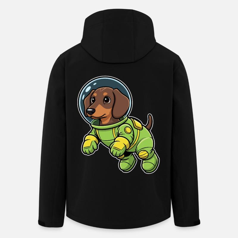 Chien Teckel Astronaute Espace Vert - Veste softshell homme en polyester recyclé Stanley/Stella - noir