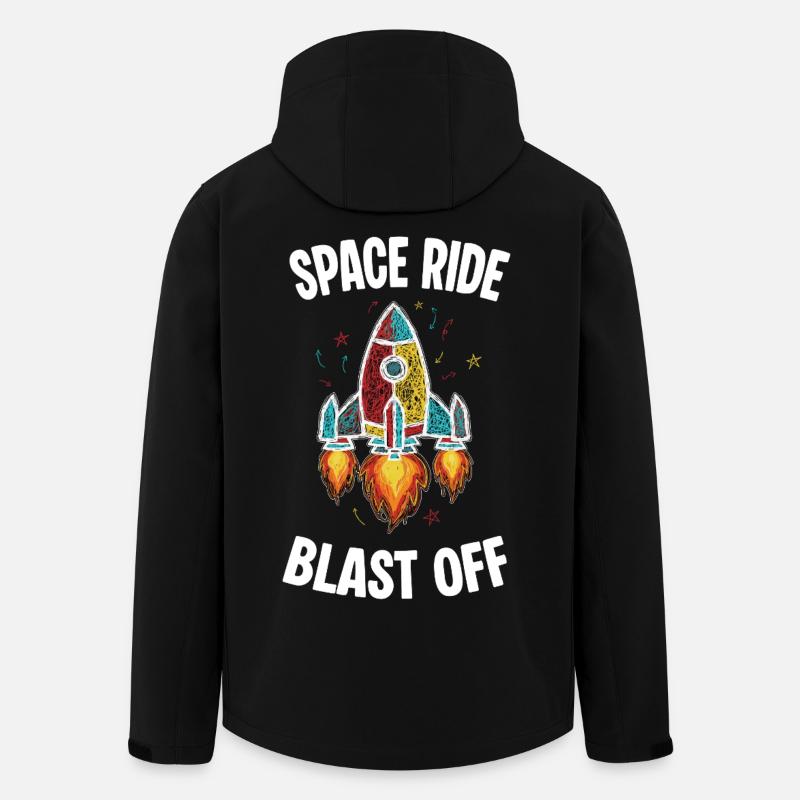 Space Rocket Retro Kritzelei-Explosion - Recycelte Männer Softshell-Jacke von Stanley/Stella - Schwarz
