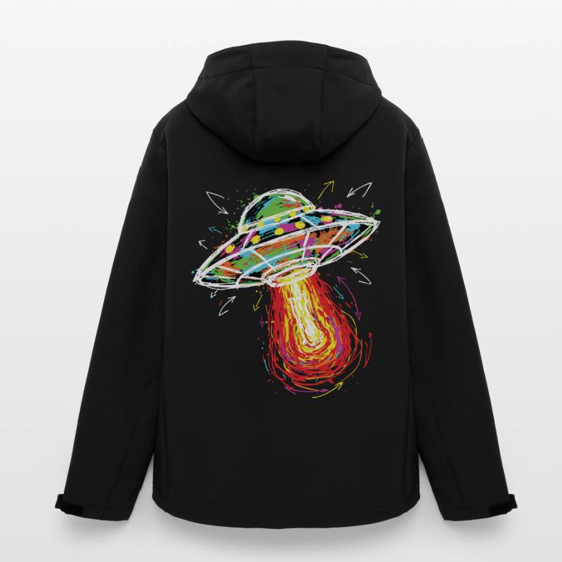 UFO Space Scribble Scribble Color Men’s Recycled Softshell Jacket by Stanley/Stella