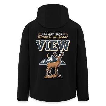 Camping Nature Humour Only Hunt Great View Deer - Men’s Recycled Softshell Jacket by Stanley/Stella - black - Back - AI Model Male 185 light (185cm)