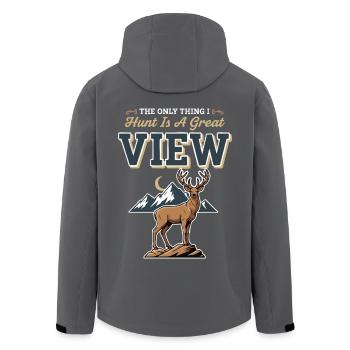 Camping Nature Humour Only Hunt Great View Deer - Men’s Recycled Softshell Jacket by Stanley/Stella - anthracite - Back - AI Model Male 185 light (185cm)