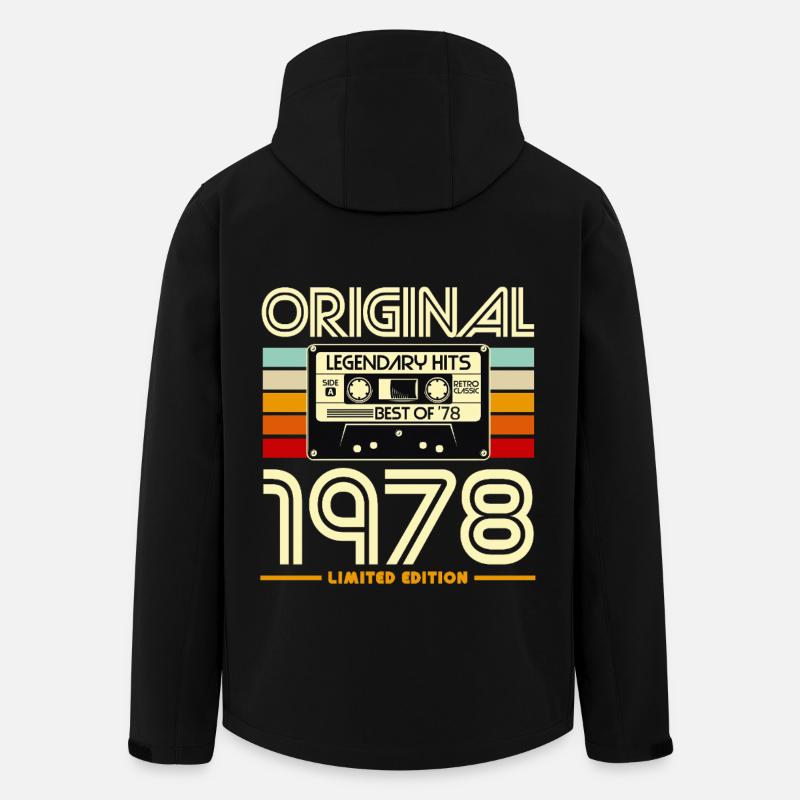 Original 1978 Limited Retro Cassette - Men’s Recycled Softshell Jacket by Stanley/Stella - black