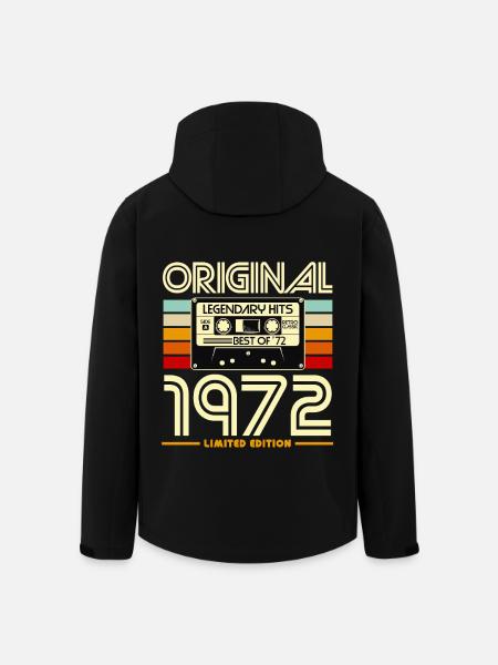 Original 1972 Retro Cassette - Men’s Recycled Softshell Jacket by Stanley/Stella - black