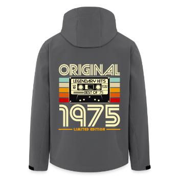 Originale limitierte Kassette von 1975 - Recycelte Männer Softshell-Jacke von Stanley/Stella - Anthrazit - Hinten - AI Model Male 185 light (185cm)