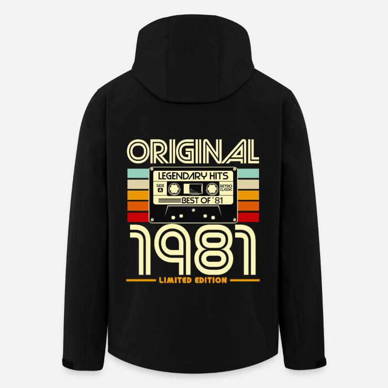 Original 1981 Cassette Limited - Men’s Recycled Softshell Jacket Discoverer by Stanley/Stella - black