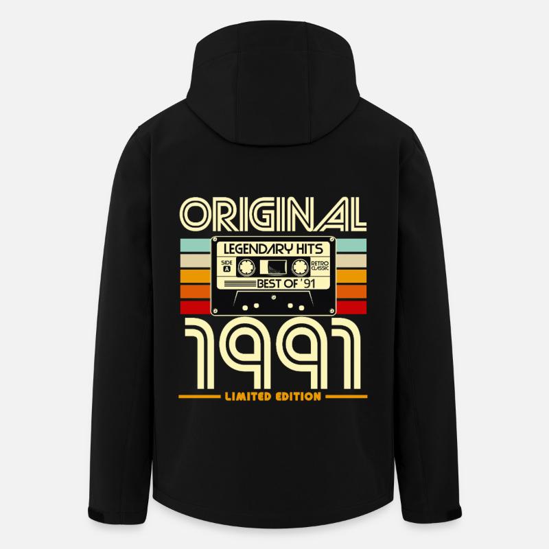 Original 1991 Retro Cassette - Men’s Recycled Softshell Jacket by Stanley/Stella - black