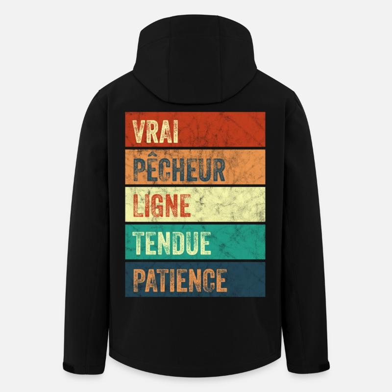 Pêcheur Passion Rivière - Veste softshell homme en polyester recyclé Stanley/Stella - noir