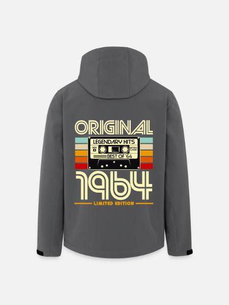 Original 1964 Retro Cassette - Men’s Recycled Softshell Jacket by Stanley/Stella - black