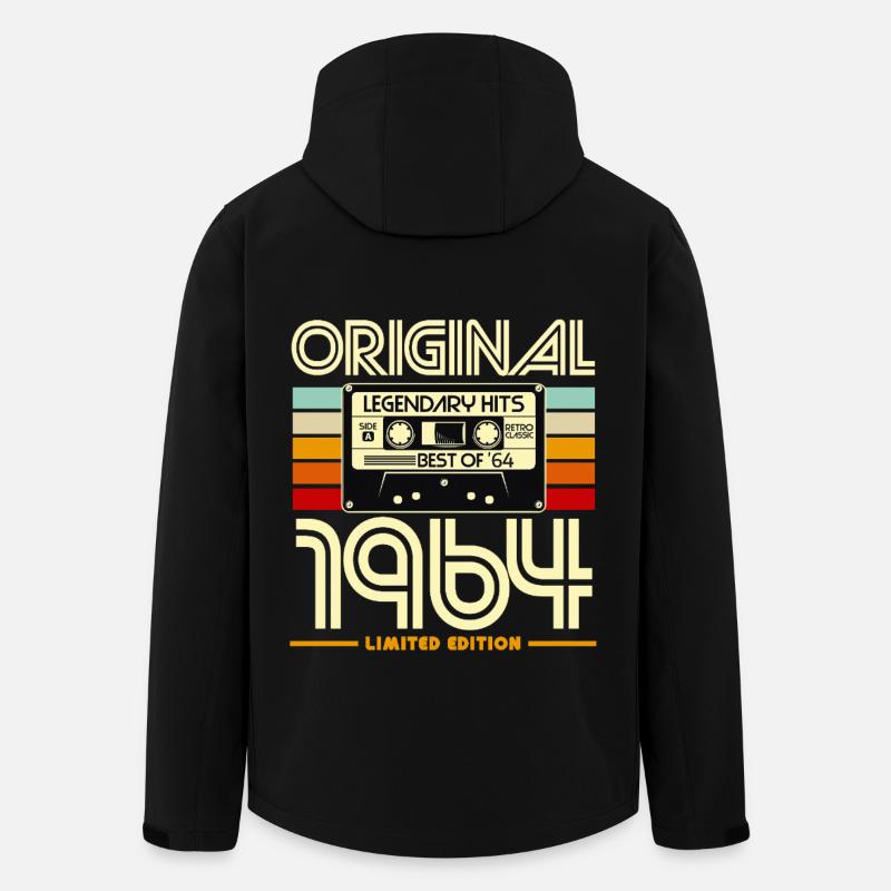 Original 1964 Retro Cassette - Men’s Recycled Softshell Jacket by Stanley/Stella - black