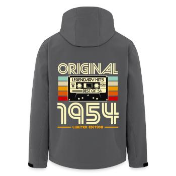 Original 1954 Cassette Retro - Veste softshell homme en polyester recyclé Stanley/Stella - charbon - Dos - AI Model Male 185 light (185cm)