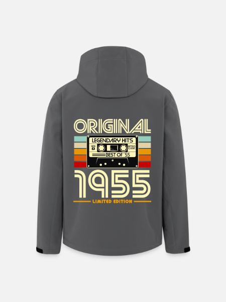Retro Cassette 1955 Legendary Hits - Men’s Recycled Softshell Jacket by Stanley/Stella - black