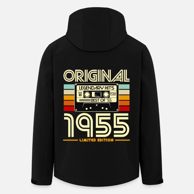 Retro Cassette 1955 Legendary Hits - Men’s Recycled Softshell Jacket by Stanley/Stella - black