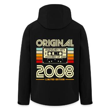 Originalkassette 2008 Legend Hits - Recycelte Männer Softshell-Jacke von Stanley/Stella - Schwarz - Hinten - AI Model Male 185 light (185cm)