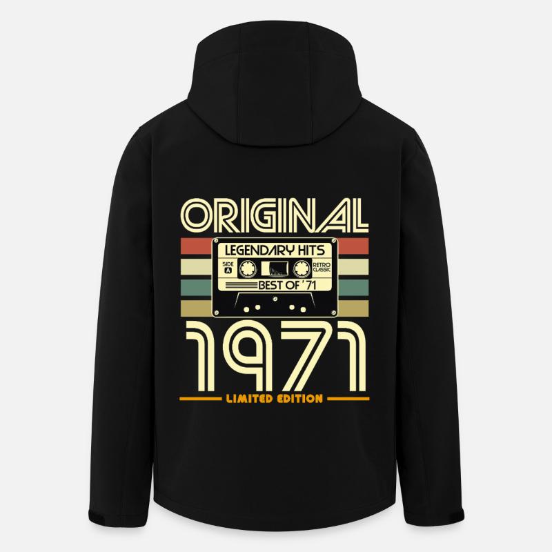 Original 1971 Retro Hits Cassette - Men’s Recycled Softshell Jacket by Stanley/Stella - black