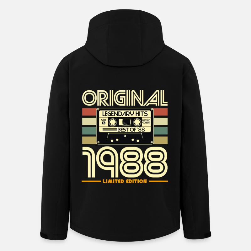 Original 1988 Retro Cassette - Men’s Recycled Softshell Jacket by Stanley/Stella - black