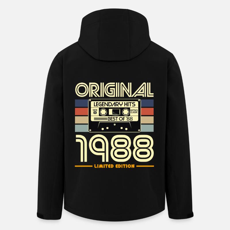 Retro 1988 Limited Edition Cassette - Men’s Recycled Softshell Jacket by Stanley/Stella - black