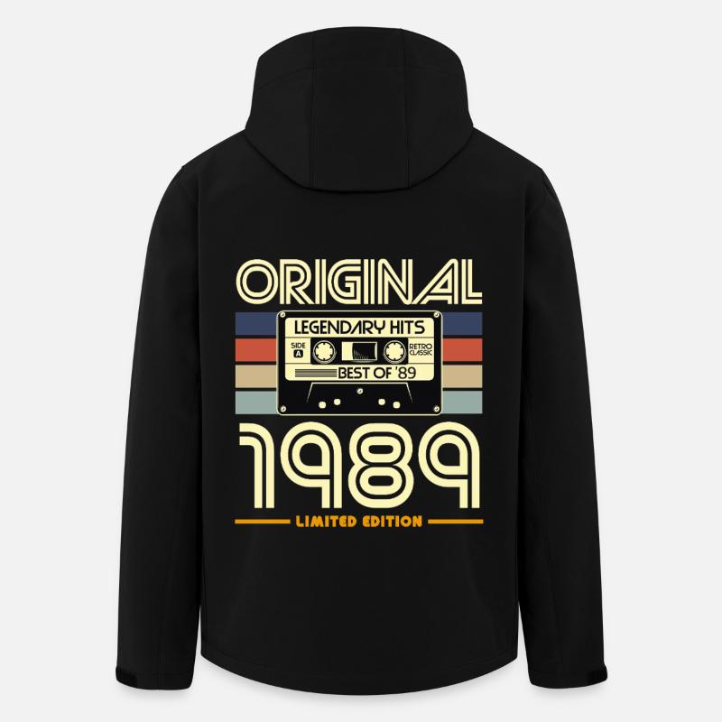 Original 1989 Retro Cassette - Men’s Recycled Softshell Jacket by Stanley/Stella - black