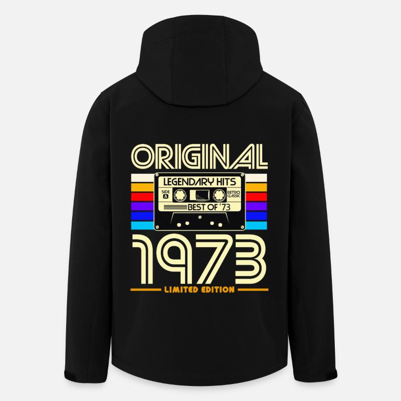Original 1973 Retro Cassette - Men’s Recycled Softshell Jacket by Stanley/Stella - black