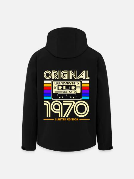 Original 1970's Cassette Retro Edition - Men’s Recycled Softshell Jacket by Stanley/Stella - black