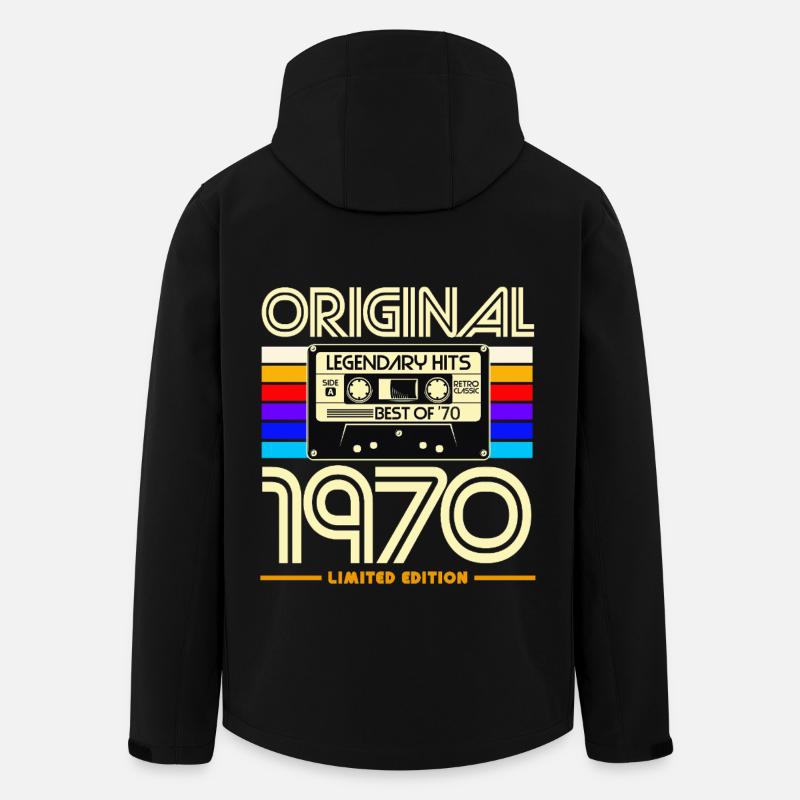 Original 1970's Cassette Retro Edition - Men’s Recycled Softshell Jacket by Stanley/Stella - black