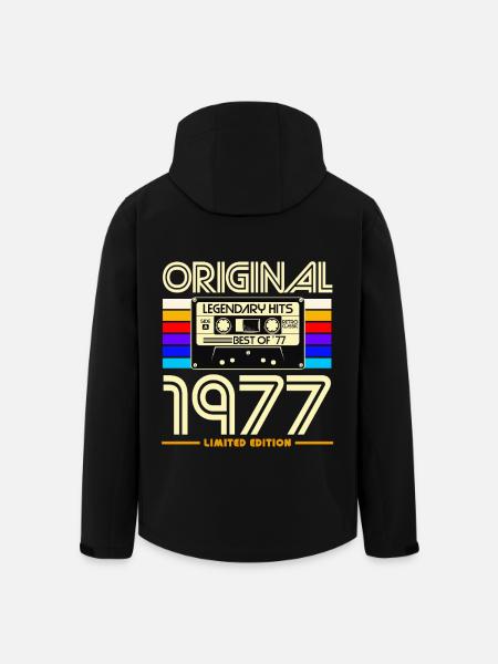 Original 1977 Retro Cassette - Men’s Recycled Softshell Jacket by Stanley/Stella - black