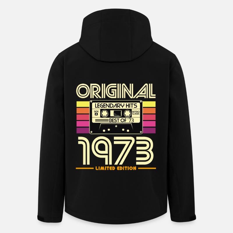 Original 1973 Retro Cassette - Men’s Recycled Softshell Jacket by Stanley/Stella - black