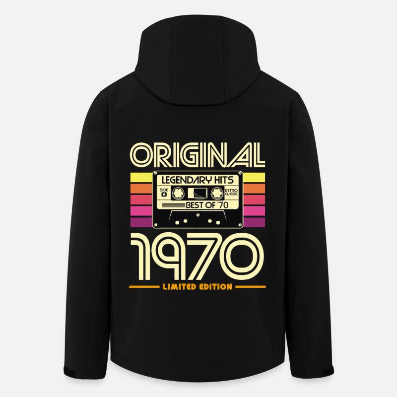 Original 1970 Retro Hits Cassette - Men’s Recycled Softshell Jacket by Stanley/Stella - black