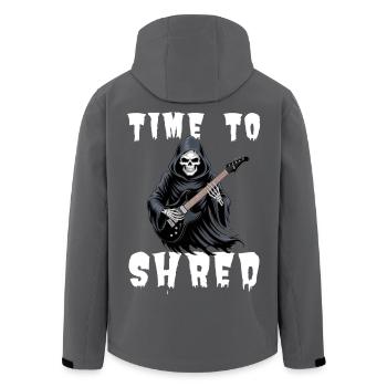 Time To Shred Grim Reaper Guitar - Men’s Recycled Softshell Jacket by Stanley/Stella - anthracite - Back - AI Model Male 185 light (185cm)