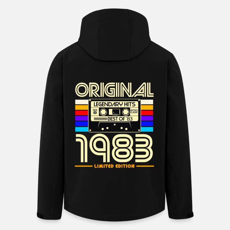 Original 1983 Retro Cassette - Men’s Recycled Softshell Jacket by Stanley/Stella - black