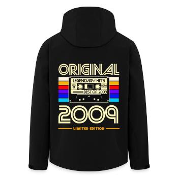 Originale limitierte Kassette von 2009 - Recycelte Männer Softshell-Jacke von Stanley/Stella - Schwarz - Hinten - AI Model Male 185 light (185cm)