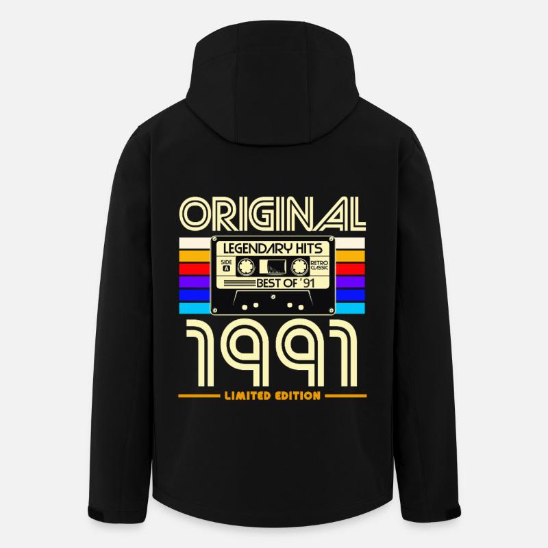 1991 limitierte Kassette - Recycelte Männer Softshell-Jacke von Stanley/Stella - Schwarz