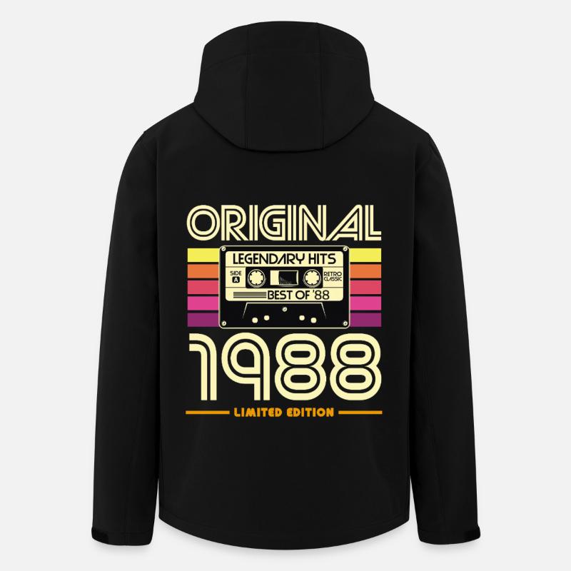 Cassette 1988 Edition Retro - Men’s Recycled Softshell Jacket by Stanley/Stella - black