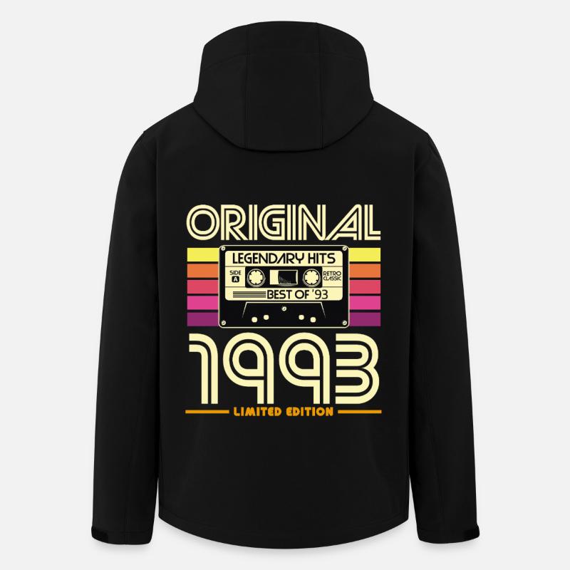 1993 Original Retro Cassette - Men’s Recycled Softshell Jacket by Stanley/Stella - black