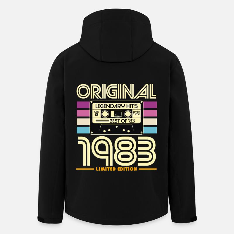 Cassette Rétro 1983 Légende - Veste softshell homme en polyester recyclé Stanley/Stella - noir
