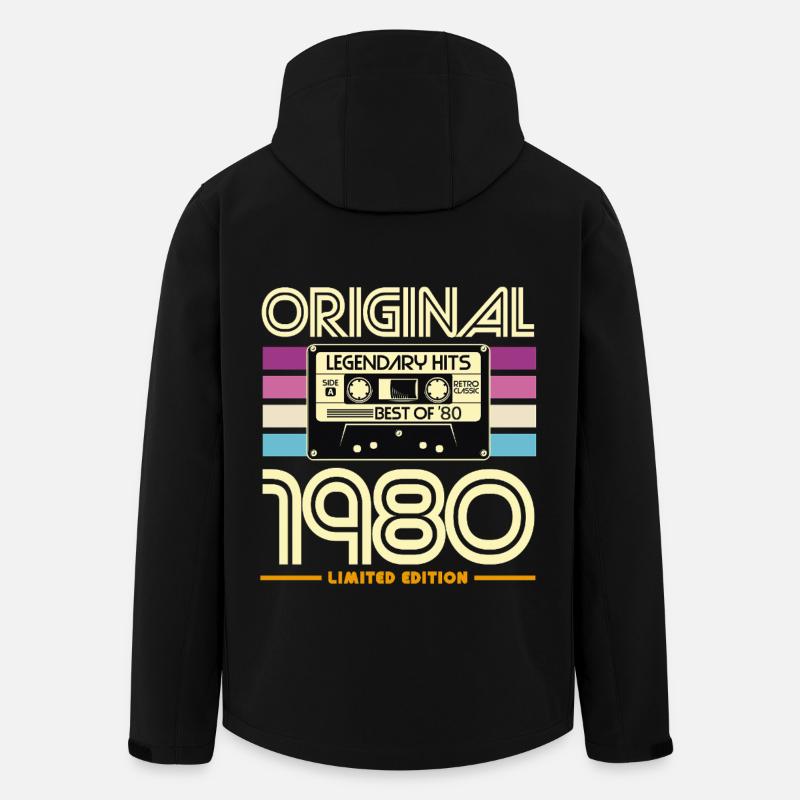 1980 Cassette Retro Edition - Men’s Recycled Softshell Jacket by Stanley/Stella - black