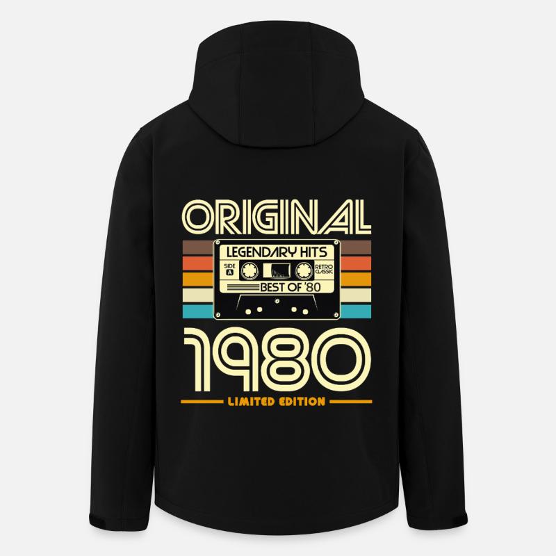 Limited Edition 1980s Retro Cassette - Men’s Recycled Softshell Jacket by Stanley/Stella - black