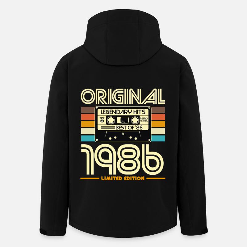 Originale limitierte Retro-Kassette von 1986 - Recycelte Männer Softshell-Jacke von Stanley/Stella - Schwarz