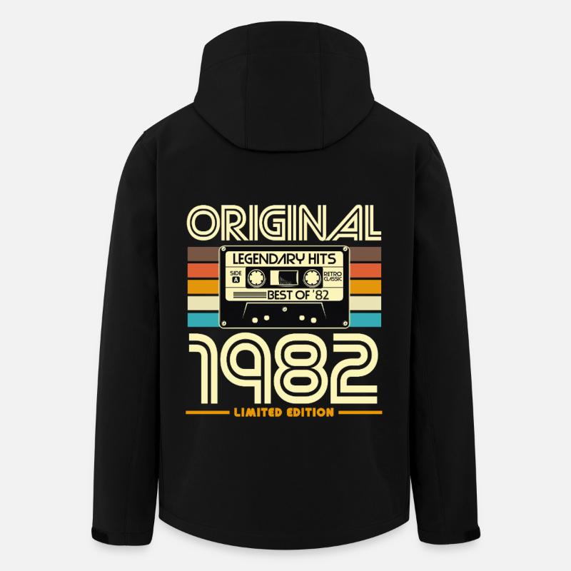 Original 1982Retro Cassette - Men’s Recycled Softshell Jacket by Stanley/Stella - black