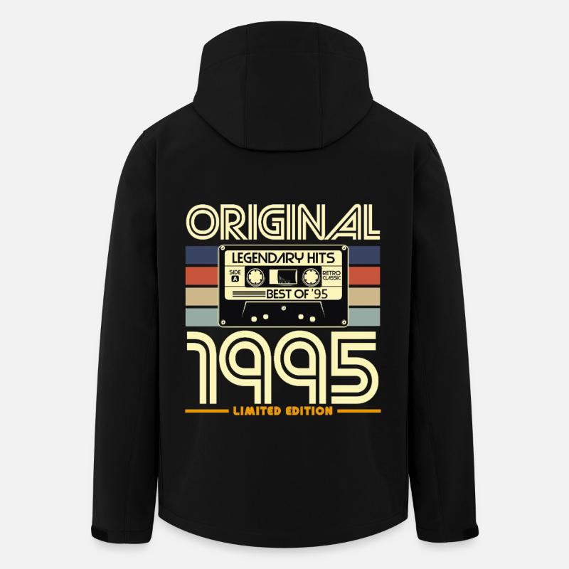 1995 Original Retro Cassette - Men’s Recycled Softshell Jacket by Stanley/Stella - black