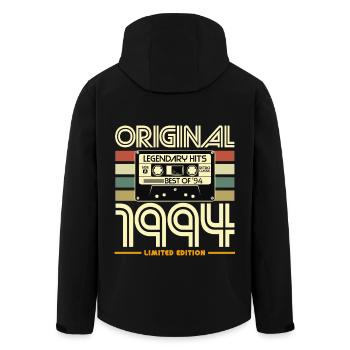 Original 1994 Nostalgia Cassette - Men’s Recycled Softshell Jacket by Stanley/Stella - black - Back - AI Model Male 185 light (185cm)