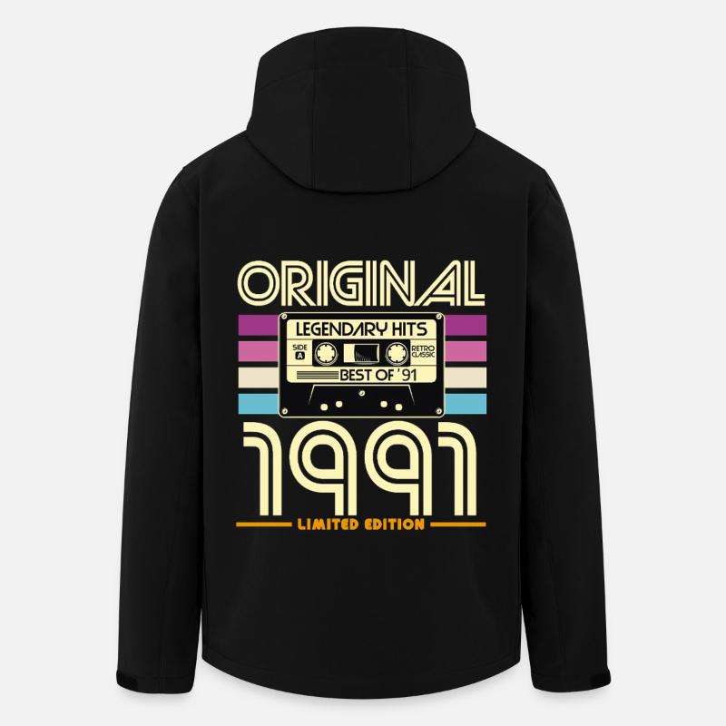 1991 Retro Legend Cassette - Men’s Recycled Softshell Jacket by Stanley/Stella - black