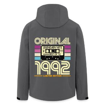 Original 1992 Limited Edition Hits - Men’s Recycled Softshell Jacket by Stanley/Stella - anthracite - Back - AI Model Male 185 light (185cm)