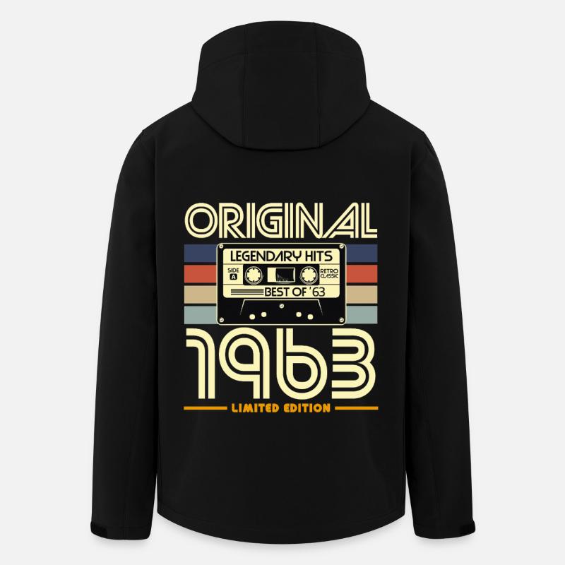Original 1963 Retro Cassette - Men’s Recycled Softshell Jacket by Stanley/Stella - black