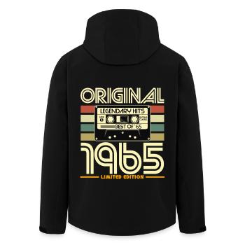 Original-Hits-Kassettenausgabe von 1965 - Recycelte Männer Softshell-Jacke von Stanley/Stella - Schwarz - Hinten - AI Model Male 185 light (185cm)