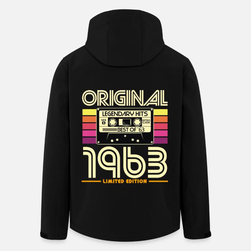 Cassette retro 1963 édition - Veste softshell homme en polyester recyclé Stanley/Stella - noir