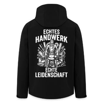 Echtes Handwerk, echte Leidenschaft, Handwerker - Recycelte Männer Softshell-Jacke von Stanley/Stella - Schwarz - Hinten - AI Model Male 185 light (185cm)